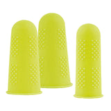 Maxbell 3x Finger Thumb Cots Non Slip Gloves Finger Sleeves Fingertip Cover Silicone yellow