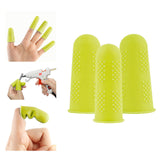 Maxbell 3x Finger Thumb Cots Non Slip Gloves Finger Sleeves Fingertip Cover Silicone yellow