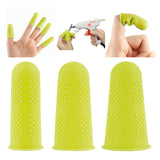 Maxbell 3x Finger Thumb Cots Non Slip Gloves Finger Sleeves Fingertip Cover Silicone yellow