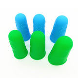 Maxbell 3x Finger Thumb Cots Non Slip Gloves Finger Sleeves Fingertip Cover Silicone green
