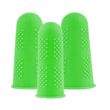 Maxbell 3x Finger Thumb Cots Non Slip Gloves Finger Sleeves Fingertip Cover Silicone green