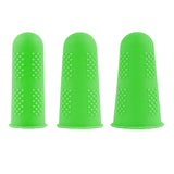 Maxbell 3x Finger Thumb Cots Non Slip Gloves Finger Sleeves Fingertip Cover Silicone green