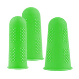 Maxbell 3x Finger Thumb Cots Non Slip Gloves Finger Sleeves Fingertip Cover Silicone green