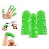 Maxbell 3x Finger Thumb Cots Non Slip Gloves Finger Sleeves Fingertip Cover Silicone green