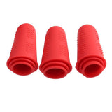 Maxbell 3x Finger Thumb Cots Non Slip Gloves Finger Sleeves Fingertip Cover Silicone red