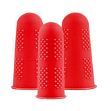 Maxbell 3x Finger Thumb Cots Non Slip Gloves Finger Sleeves Fingertip Cover Silicone red