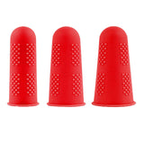 Maxbell 3x Finger Thumb Cots Non Slip Gloves Finger Sleeves Fingertip Cover Silicone red