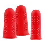 Maxbell 3x Finger Thumb Cots Non Slip Gloves Finger Sleeves Fingertip Cover Silicone red