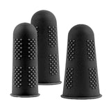 Maxbell 3x Finger Thumb Cots Non Slip Gloves Finger Sleeves Fingertip Cover Silicone black