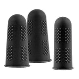 Maxbell 3x Finger Thumb Cots Non Slip Gloves Finger Sleeves Fingertip Cover Silicone black