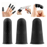 Maxbell 3x Finger Thumb Cots Non Slip Gloves Finger Sleeves Fingertip Cover Silicone black