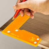 Maxbell Right Angle Ruler High Precision Professional 90 Degree Ruler L Shaped Square Ruler Orange 150mm