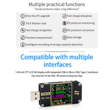 Maxbell Usb Meters DC 4-24V 5A 1.44 inch IPS Color LCD Display Fast Charge Detection