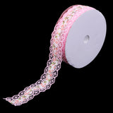 Maxbell Vintage Lace Trim Printed Embroidery Lace Ribbon For Sewing Craft Pink 2