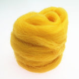 Max Handmade 10g Wool Roving Fibre For Needle Felting Materials Yellow