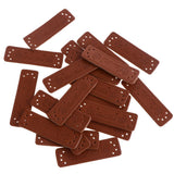 Max 20pcs Retro Brown Leather Handmade Label Tags DIY Sew Craft Patches 2#