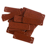 Max 20pcs Retro Brown Leather Handmade Label Tags DIY Sew Craft Patches 2#