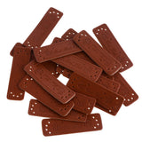 Max 20pcs Retro Brown Leather Handmade Label Tags DIY Sew Craft Patches 2#