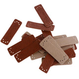 Max 20pcs Retro Brown Leather Handmade Label Tags DIY Sew Craft Patches 2#