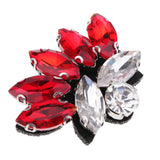 Max Buttterfly Glass Rhinestone Beaded Patch Applique for Clothing Sewing Red