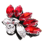 Max Buttterfly Glass Rhinestone Beaded Patch Applique for Clothing Sewing Red