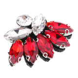 Max Buttterfly Glass Rhinestone Beaded Patch Applique for Clothing Sewing Red