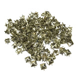 Maxbell 300Pcs 5mm Copper Pyramid Rivets Punk Square Claw Studs Leathercraft Silver