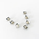 Maxbell 300Pcs 5mm Copper Pyramid Rivets Punk Square Claw Studs Leathercraft Silver