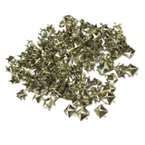 Maxbell 300Pcs 5mm Copper Pyramid Rivets Punk Square Claw Studs Leathercraft Silver