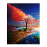 Maxbell Landscape Picture Diamond Embroidery Kits Arts for Wall Decor Tree in Sunset