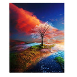 Maxbell Landscape Picture Diamond Embroidery Kits Arts for Wall Decor Tree in Sunset
