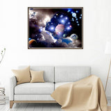 Maxbell 30x25cm Full Drill Outer Space DIY 5D Diamond Painting Kit Home Decor 1#
