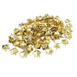 Maxbell Wholesale 100pcs Square Pyramid Rivet Metal Studs Leathercraft DIY Gold