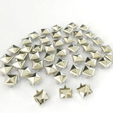 Maxbell Wholesale 100pcs Square Pyramid Rivet Metal Studs Leathercraft DIY Silver