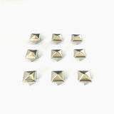 Maxbell Wholesale 100pcs Square Pyramid Rivet Metal Studs Leathercraft DIY Silver
