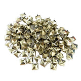 Maxbell Wholesale 100pcs Square Pyramid Rivet Metal Studs Leathercraft DIY Silver