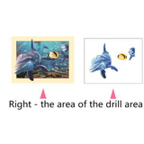 Maxbell Animal DIY 5D Diamond Painting Embroidery Cross Crafts Stitch Kit Dolphin
