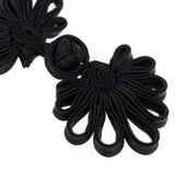 Maxbell 5 Pairs Chinese Frog Knot Closure Buttons for Cloth Decor black