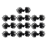 Maxbell 5 Pairs Chinese Frog Knot Closure Buttons for Cloth Decor black