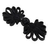 Maxbell 5 Pairs Chinese Frog Knot Closure Buttons for Cloth Decor black