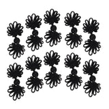 Maxbell 5 Pairs Chinese Frog Knot Closure Buttons for Cloth Decor black