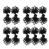Maxbell 5 Pairs Chinese Frog Knot Closure Buttons for Cloth Decor black