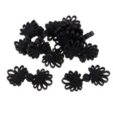 Maxbell 5 Pairs Chinese Frog Knot Closure Buttons for Cloth Decor black