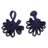 Maxbell 5 Pairs Chinese Frog Knot Closure Buttons for Cloth Decor Navy