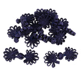 Maxbell 5 Pairs Chinese Frog Knot Closure Buttons for Cloth Decor Navy