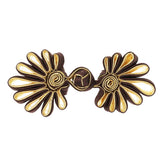 Maxbell 5 Pairs Chinese Frog Knot Closure Buttons for Cloth Decor coffee and gold