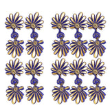 Maxbell 5 Pairs Chinese Frog Knot Closure Buttons for Cloth Decor sapphire and gold