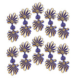 Maxbell 5 Pairs Chinese Frog Knot Closure Buttons for Cloth Decor sapphire and gold