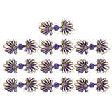 Maxbell 5 Pairs Chinese Frog Knot Closure Buttons for Cloth Decor sapphire and gold
