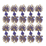 Maxbell 5 Pairs Chinese Frog Knot Closure Buttons for Cloth Decor sapphire and gold